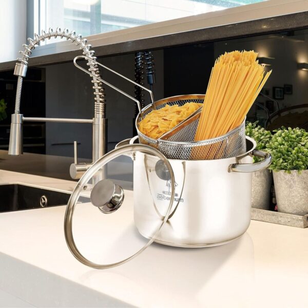 Spaghettiera Doppio Cestello 6 L In Acciaio Inox Triplo Fondo  26 cm - immagine 2