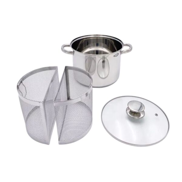 Spaghettiera Doppio Cestello 6 L In Acciaio Inox Triplo Fondo  26 cm - immagine 4