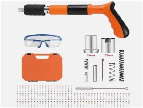Pistola Sparachiodi Manuale Chiodatrice d'aria per Unghie Sparachiodi 100 Chiodi - immagine 3